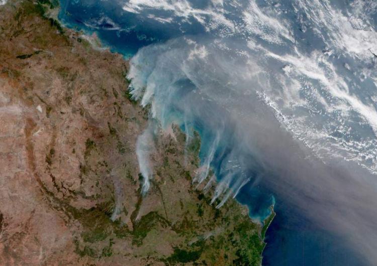 Satellite imagery of the Queensland bushfires. 