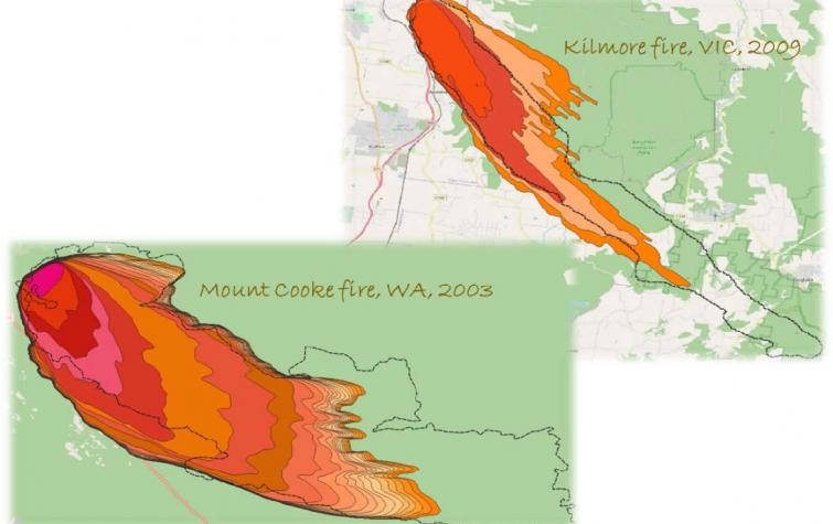 Mount Cook fire and Kilmore fire maps. 