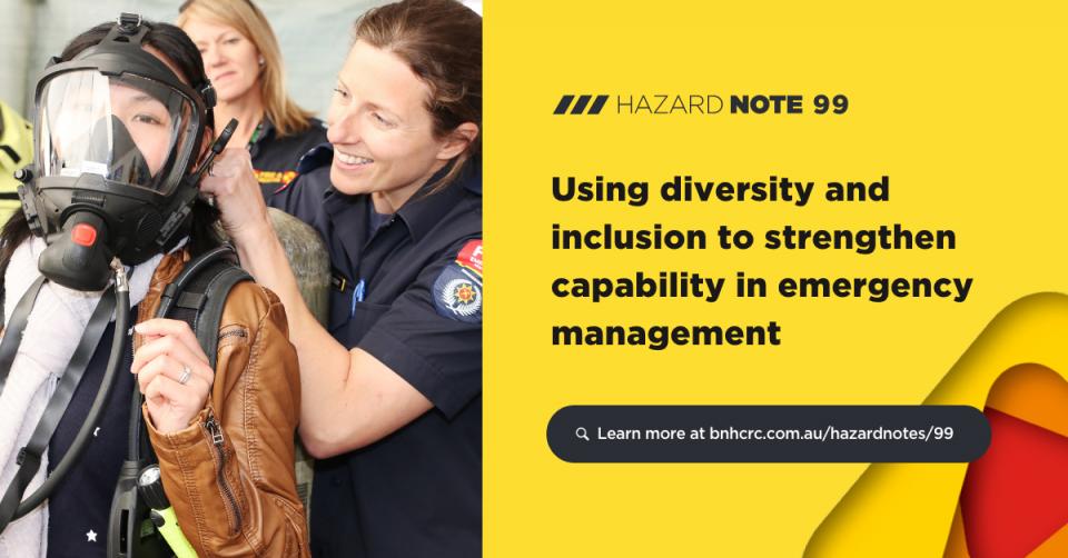 This research considered diversity and inclusion in the emergency management sector and assessed what is needed to support more effective practices.